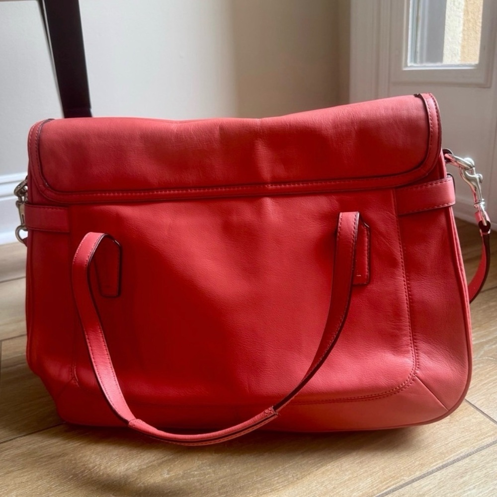 Coach Red Leather Shoulder Bag - Picture 4 of 7